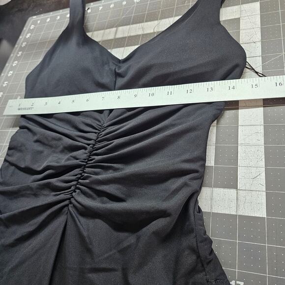 Calia by Carrie Underwood Ruched One Piece Swimsuit Womens Size 4 Black Neutral - Picture 9 of 12